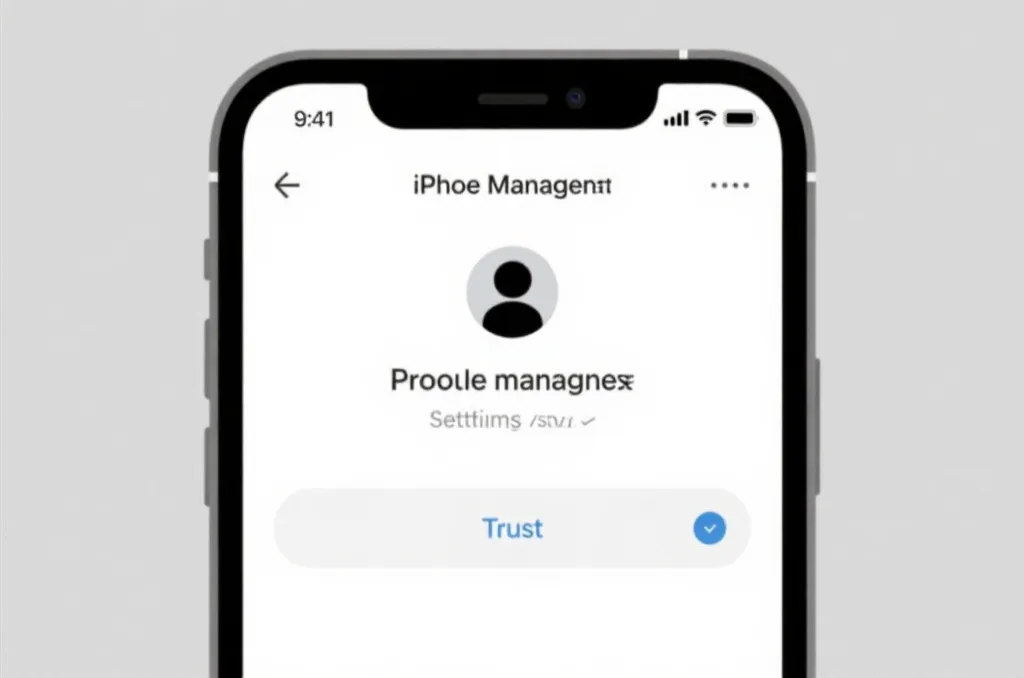 iOS系统设备管理与信任证书设置步骤示意图